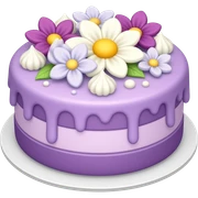 Purple cake with flowers sticker