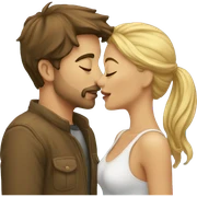 couple kissing sticker