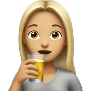 Girl drinking sticker