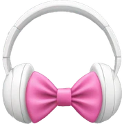 White headphones with pink bow sticker