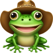 Frog with cowboy hat sticker