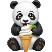 Panda eating ice cream sticker