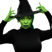 witchy girl with green skin sticker