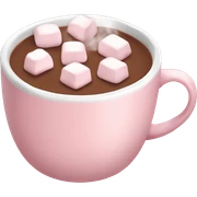 Light Pink mug of hot chocolate with marshmallows  sticker