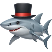 Shark with a top hat sticker