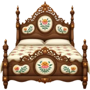 Vintage bed with flower design sticker