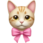 beige cat with pink bow sticker