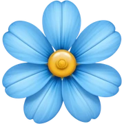 Baby blue flower sticker