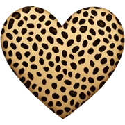 leopard print heart sticker