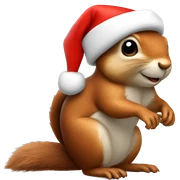 Squirrel wearing a Santa hat sticker