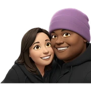 smiling couple in city night sticker