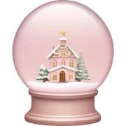 Pale Blush Pink Christmas snow globe  sticker