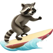 Raccoon surfing  sticker