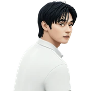 boy outdoors with black hair sticker