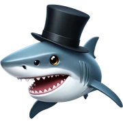 Shark with a top hat sticker