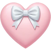 Pastel pink heart with white bow sticker