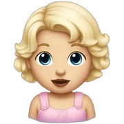 White blonde baby girl with pacifier sticker