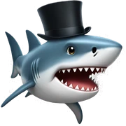 Shark with a top hat sticker