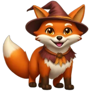 fox with autumn witch hat sticker