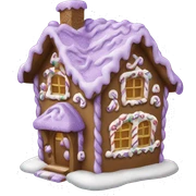 lilac gingerbread house sticker