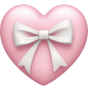 Pastel pink heart with white bow sticker