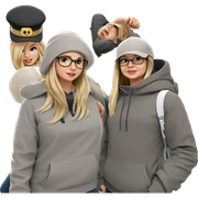 blonde girls with boy in hat sticker