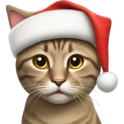 Cat wearing Santa hat sticker