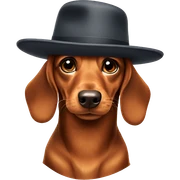 Dachsund with hat  sticker