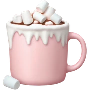 Light Pink mug of hot chocolate with marshmallows  sticker