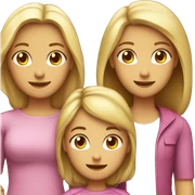 a family with a mom and dad and two children girls, daughters two blondes 14 years old and 10 years old, mom about 32 years old and also blonde with a bob, and dad has brown hair about 40 years old sticker