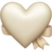 white heart with beige bow sticker