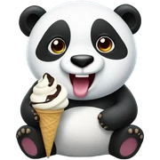 Panda eating ice cream sticker