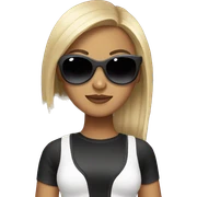 Girl with clubbing outfit sunglasses and fan sticker