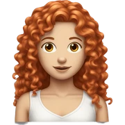 Curly long red hair white girl  sticker
