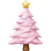 Pastel pink christmas tree sticker