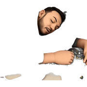 sleeping boy with closed eyes sticker