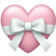 Pastel pink heart with white bow sticker