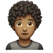 curly hair boy sticker