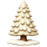 Cream colored Christmas tree with snow  sticker