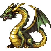 Dragon with gold and black color scheme sticker