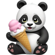 Panda eating ice cream sticker