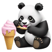 Panda eating ice cream sticker