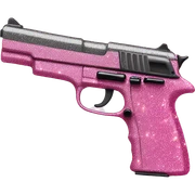 pink sparkly gun sticker