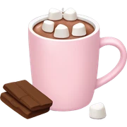 Light Pink mug of hot chocolate with marshmallows  sticker