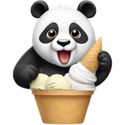 Panda eating ice cream sticker