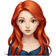 beautiful young woman with long red hair, elegant appearance sticker