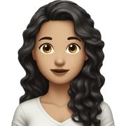 brunette girl long black wavy hair sticker