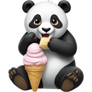 Panda eating ice cream sticker