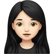 Emoji chica cabello negro largo  sticker