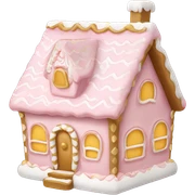light pink and gold and white gingerbread house sticker